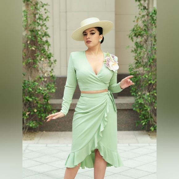 VINTAGE VANDALIZM LOLITA DRESS IN SAGE - Picture 1 of 7